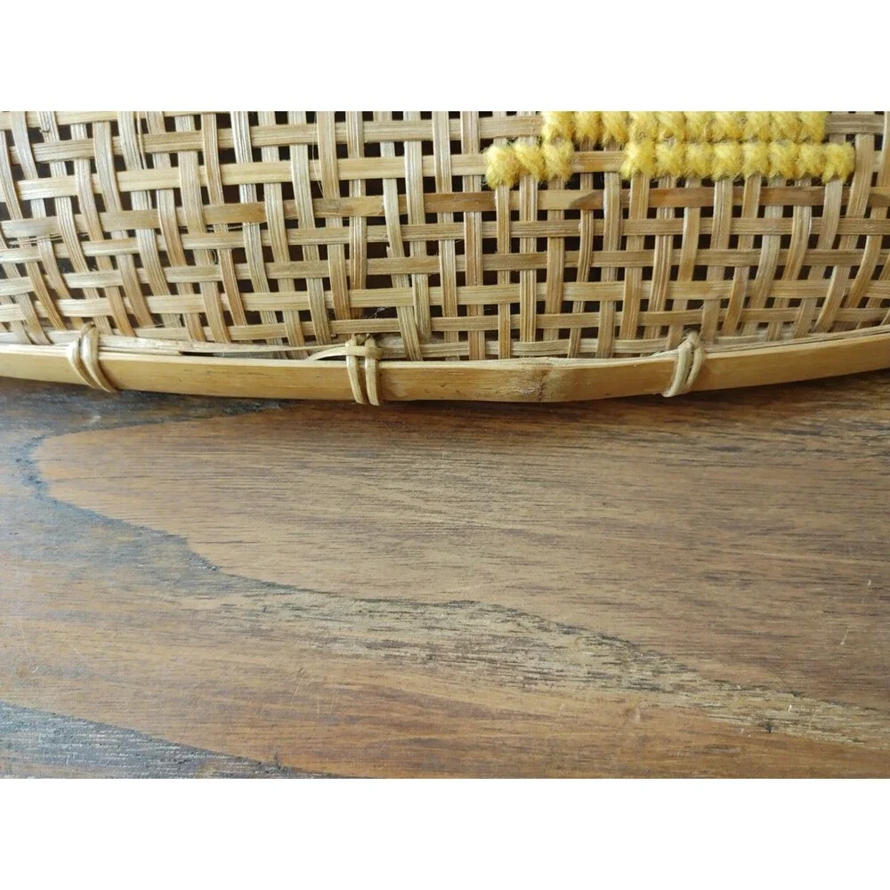 Country GrannyCore Rooster Basket Artist Signed 16